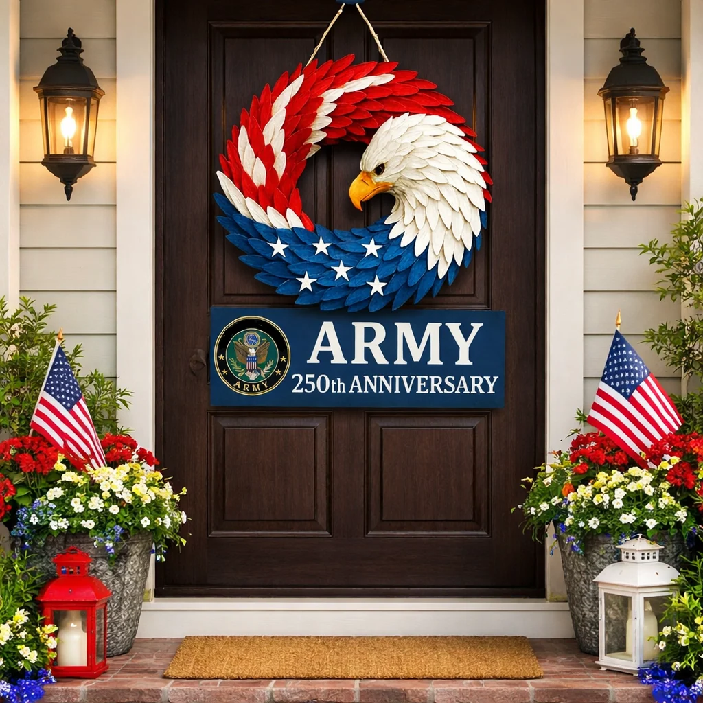 Boxwood Wreath Eagle Wall Art Patriotic Decor Eagle Wreath - Image 4