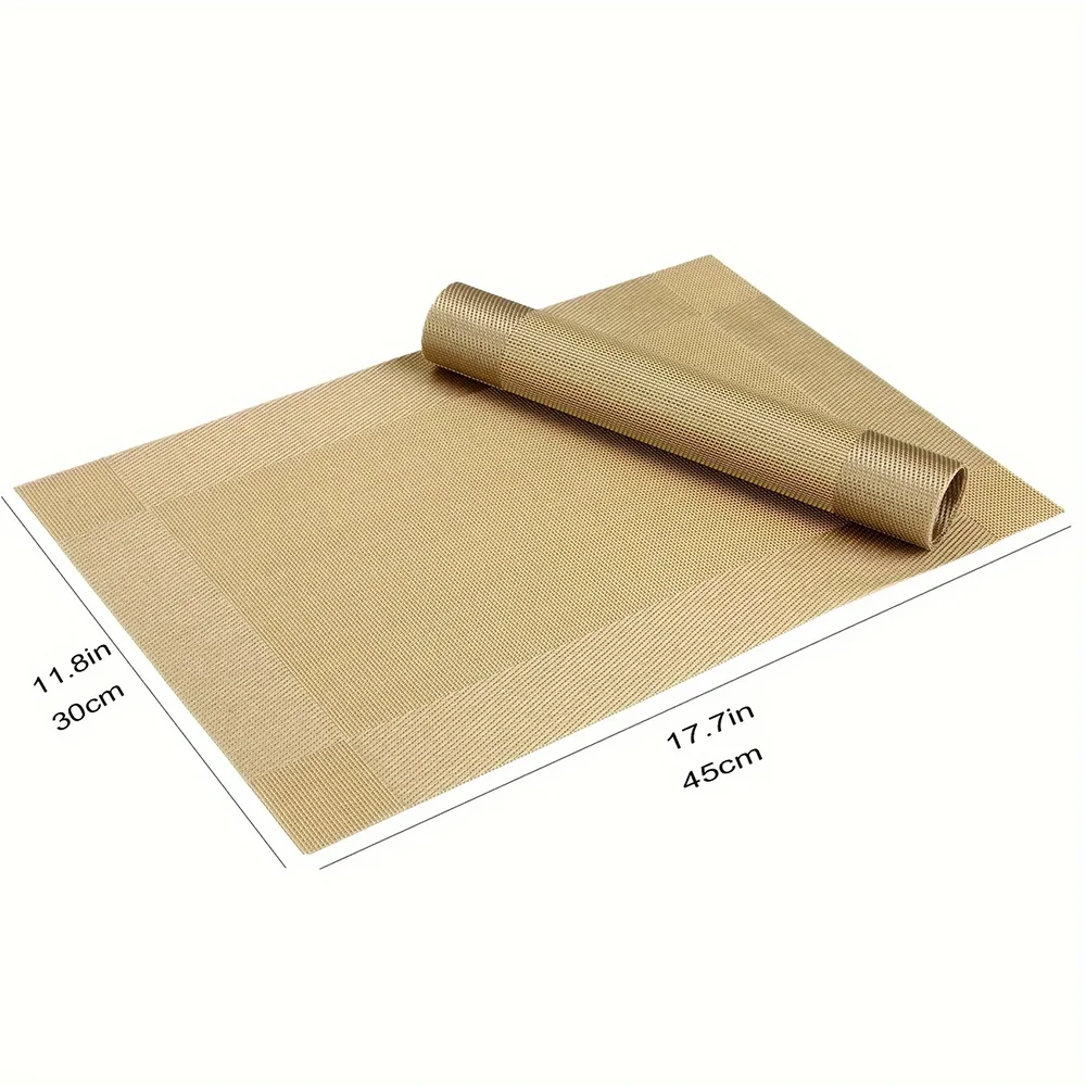 Heat-Resistant PVC Placemats Washable Non-Slip Table Mats Set - Image 3