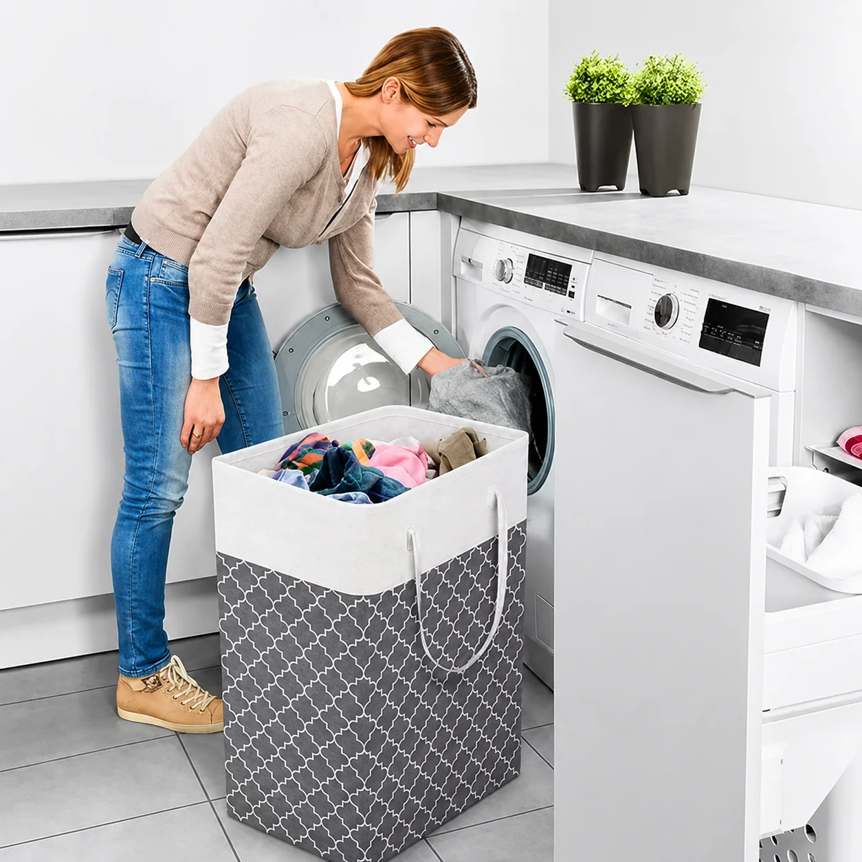 Laundry Basket Clothes Hamper Foldable Design - Image 2
