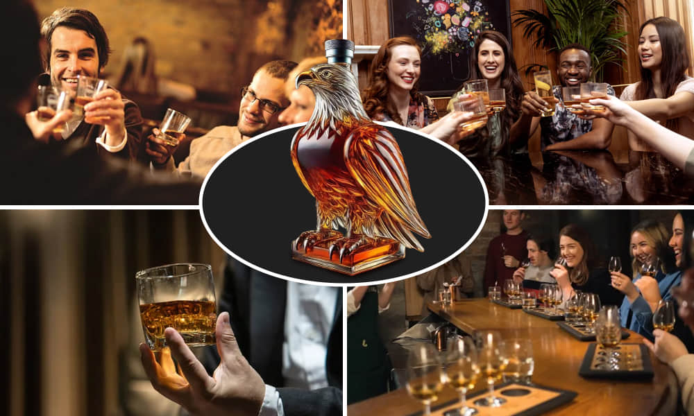Whiskey Decanter Eagle Design Decorative Barware Piece - Image 2